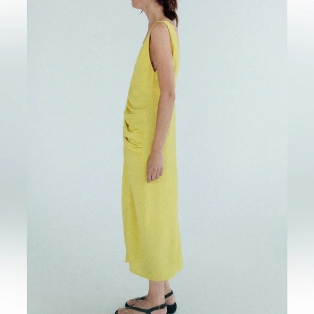ZARA CENTER RUCHED DRESS - Picture 4 of 7